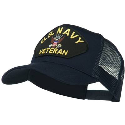 Baseball Caps US Navy Veteran Military Patch Mesh Back Cap - Navy - C411MJ3QZTX $26.42