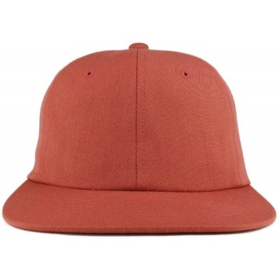 Baseball Caps Premium Soft Unstructured Flatbill Adjustable Snapback Cap - Coral - CK186GHOUQ4 $13.33