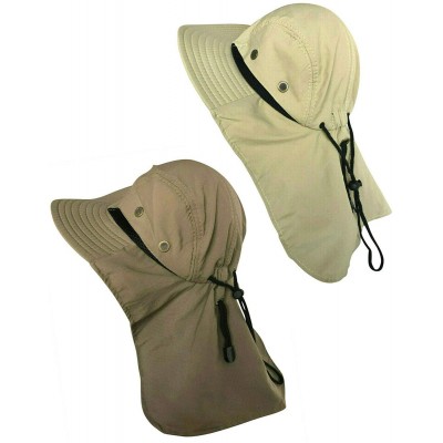 Sun Hats Men Women Boonie Bucket Hat with Neck Flap Wide Brim UV Protection Sun Hat Cap Packable Adjustable - CJ18RHYDOWX $14.47