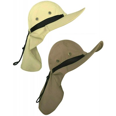 Sun Hats Men Women Boonie Bucket Hat with Neck Flap Wide Brim UV Protection Sun Hat Cap Packable Adjustable - CJ18RHYDOWX $14.47