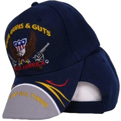Baseball Caps Superstore God Guns and Guts Lets Keep All Three Made America Blue Cap Hat - CK189094K8R $10.74
