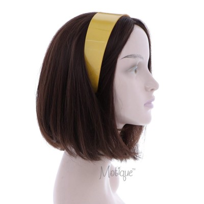 Headbands Yellow 2 Inch Hard Plastic Headband with Teeth Women and Girls wide Hair band (Motique Accessories) - Yellow - CA11...