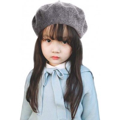 Berets French Wool Berets Hat Classic Fashion Warm Beanie Cap for Girls - Light Grey - CN12N5JU7X0 $11.93