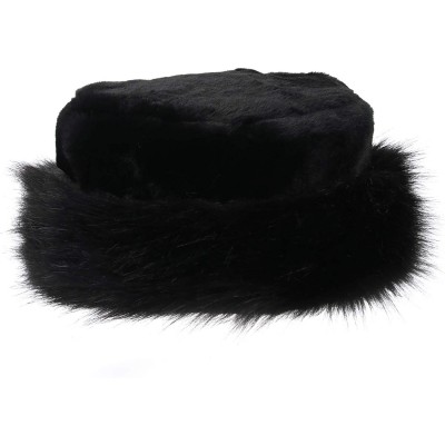 Bucket Hats Women's Leopard Faux Fur Hat with Fleece and Elastic for Winter - Black - CP18KZYTMM3 $24.39