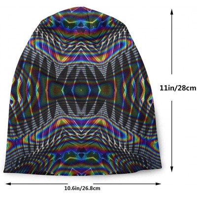 Skullies & Beanies Psychedelic Trippy Knit Beanie Warm Knit Ski Skull Cap Slouchy Baggy Hat for Men Women - C618A03CXCZ $12.21