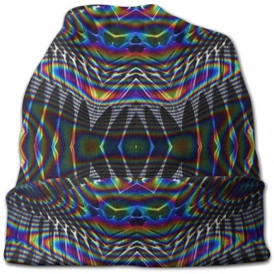 Skullies & Beanies Psychedelic Trippy Knit Beanie Warm Knit Ski Skull Cap Slouchy Baggy Hat for Men Women - C618A03CXCZ $12.21