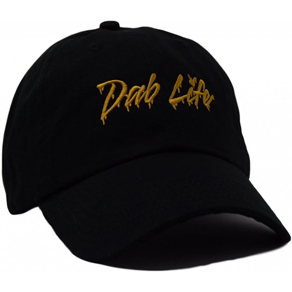 Baseball Caps Dab Life Dat Hat Wax Embroidered Design Unconstructed Black - CO186YI524R $20.02