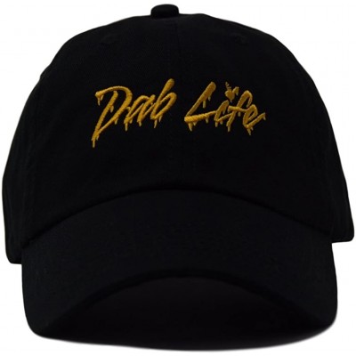 Baseball Caps Dab Life Dat Hat Wax Embroidered Design Unconstructed Black - CO186YI524R $20.02