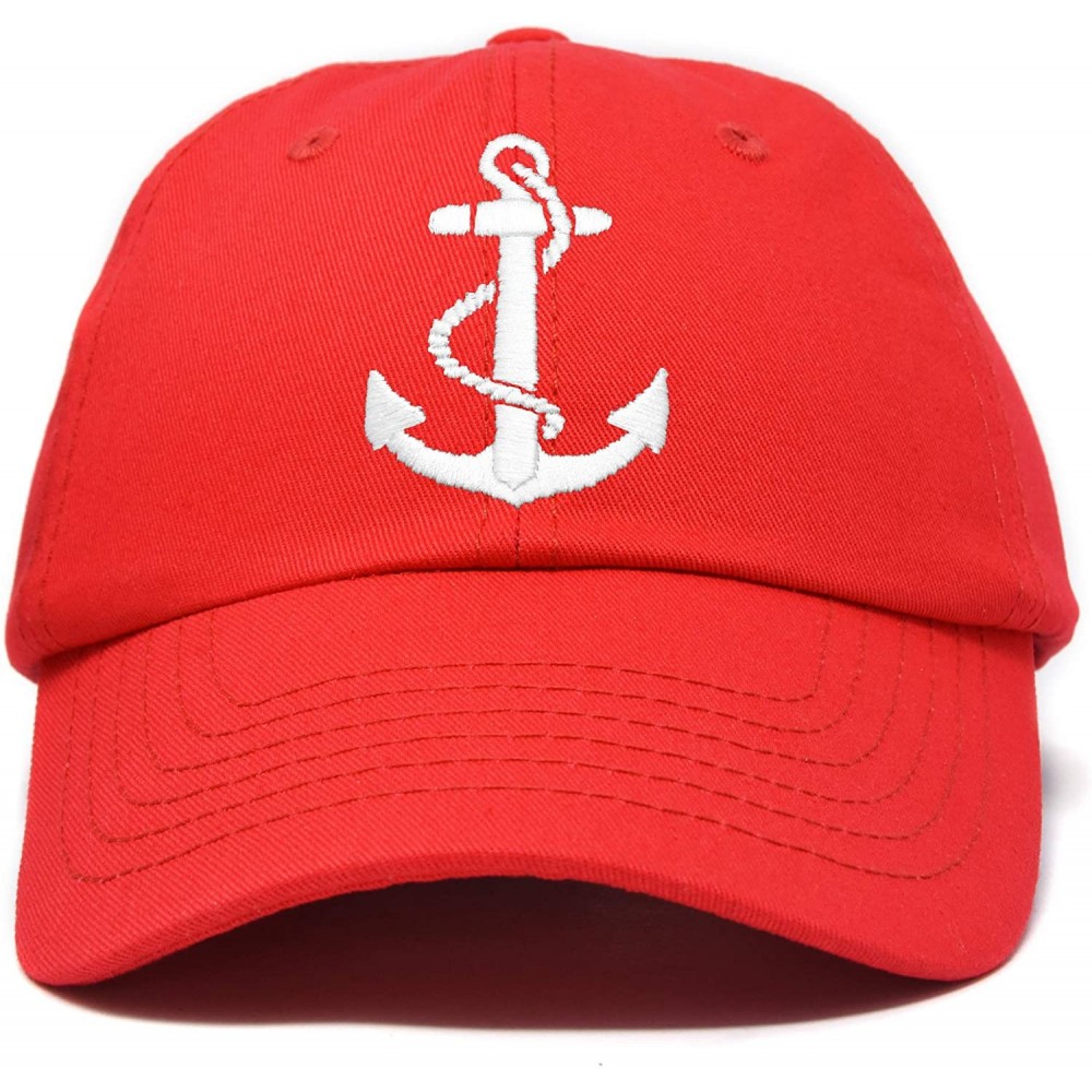 Baseball Caps Anchor Hat Sailing Baseball Cap Women Beach Gift Boating Yacht - Red - CC18WHYY2IH $14.75