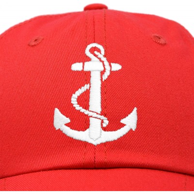 Baseball Caps Anchor Hat Sailing Baseball Cap Women Beach Gift Boating Yacht - Red - CC18WHYY2IH $14.75