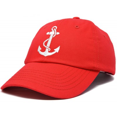 Baseball Caps Anchor Hat Sailing Baseball Cap Women Beach Gift Boating Yacht - Red - CC18WHYY2IH $14.75