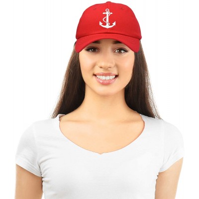 Baseball Caps Anchor Hat Sailing Baseball Cap Women Beach Gift Boating Yacht - Red - CC18WHYY2IH $14.75