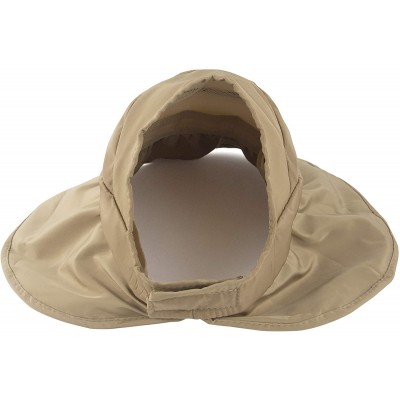 Visors Women's Wide Brim Sun UV Protection Visor Hats for Beach Fishing - A-khaki - CU18NWSKI9L $10.01