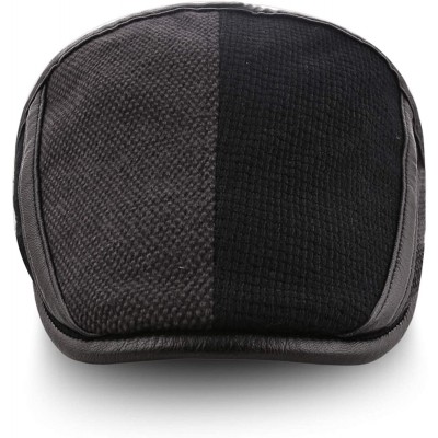 Newsboy Caps Men Beret Hat Cotton Buckle Adjustable Newsboy Hats Cabbie Gatsby Cap - Hat-t1-black - CG17YC3W75M $17.36