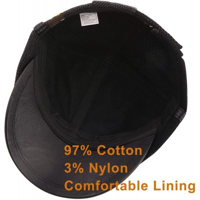 Newsboy Caps Men Beret Hat Cotton Buckle Adjustable Newsboy Hats Cabbie Gatsby Cap - Hat-t1-black - CG17YC3W75M $17.36