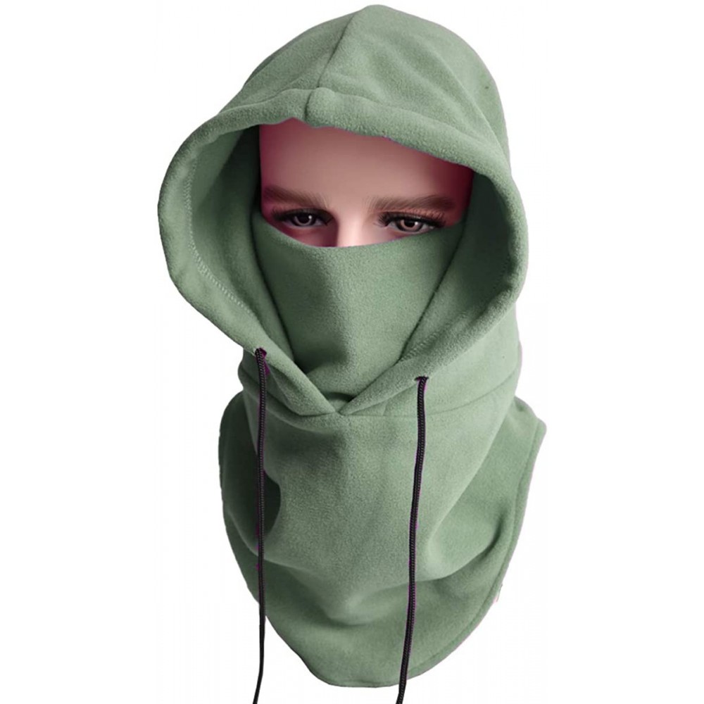 Balaclavas Balaclava Ski Mask Cold Weather Face Mask Neck Warmer Fleece Hood Winter Hats (ArmyGreen) - CX18I3TGY3H $8.30