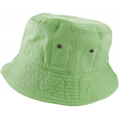 Bucket Hats 100% Cotton Packable Fishing Hunting Summer Travel Bucket Cap Hat - Light Green - CD18DOET9MM $31.43