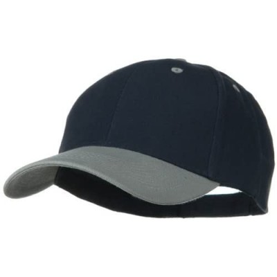 Baseball Caps 2 Tone Brushed Bull Denim Mid Profile Cap - Grey Navy - CF11918DB9B $7.64