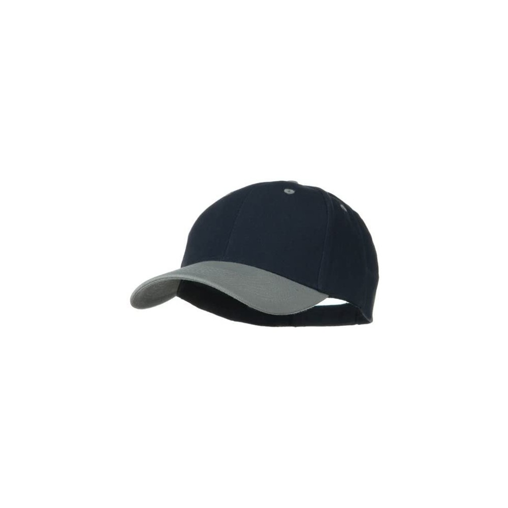 Baseball Caps 2 Tone Brushed Bull Denim Mid Profile Cap - Grey Navy - CF11918DB9B $7.64