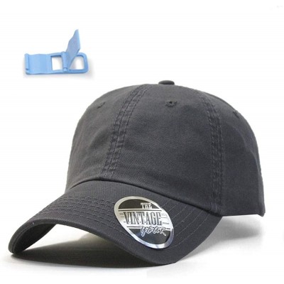 Baseball Caps Classic Washed Cotton Twill Low Profile Adjustable Baseball Cap - Charcoal Gray - CF128GCV5KT $13.70