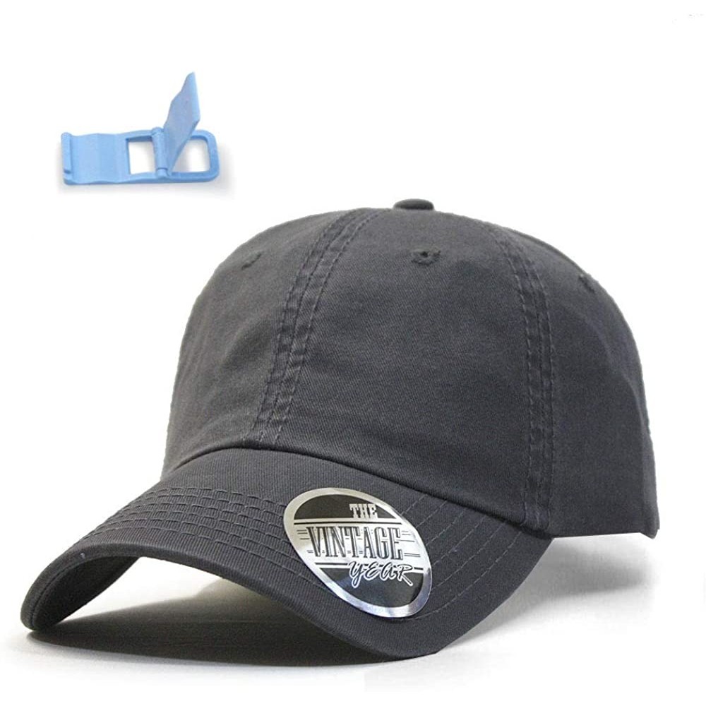 Baseball Caps Classic Washed Cotton Twill Low Profile Adjustable Baseball Cap - Charcoal Gray - CF128GCV5KT $13.70