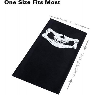 Balaclavas Face Bandanas Neck Gaiters for Men Women Dust Scarf Balaclava Headbands - Half Skeleton - CN199OX000R $11.59