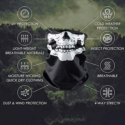 Balaclavas Face Bandanas Neck Gaiters for Men Women Dust Scarf Balaclava Headbands - Half Skeleton - CN199OX000R $11.59