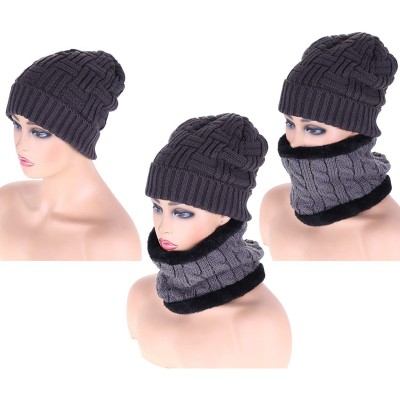 Skullies & Beanies 4 Pieces Ski Warm Set Includes Winter Hat Scarf Warmer Gloves Winter Outdoor Earmuffs for Adults Kids (Set...