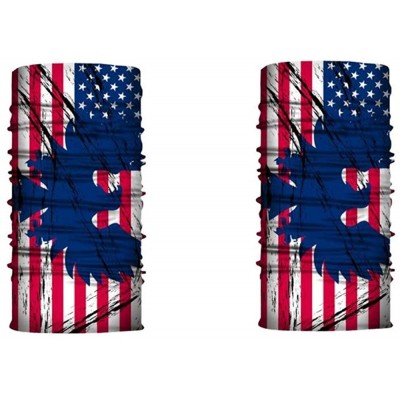 Balaclavas 2pcs Sun UV Protection Bandana Neck Gaiter Head Wrap Headband Breathable Balaclava - Flag 2 Pack - CW1994ETWY8 $11.12
