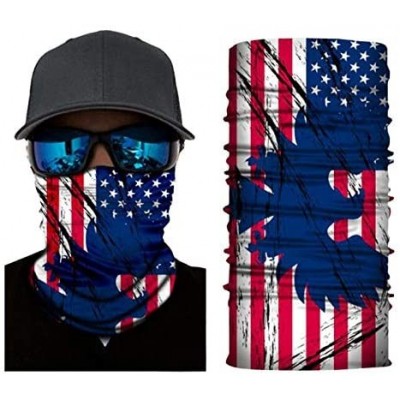 Balaclavas 2pcs Sun UV Protection Bandana Neck Gaiter Head Wrap Headband Breathable Balaclava - Flag 2 Pack - CW1994ETWY8 $11.12