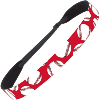 Headbands Baseball & Softball Adjustable No Slip Fast Pitch Hair Headbands for Women Girls & Teens - Wide Softball Red - C617...