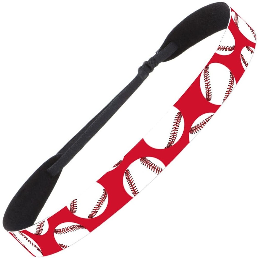 Headbands Baseball & Softball Adjustable No Slip Fast Pitch Hair Headbands for Women Girls & Teens - Wide Softball Red - C617...