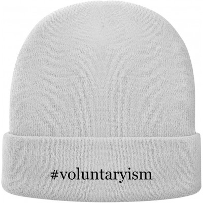 Skullies & Beanies Voluntaryism - Hashtag Soft Adult Beanie Cap - White - C918AXMA735 $17.35