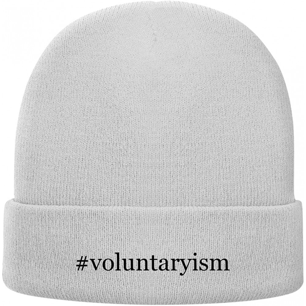 Skullies & Beanies Voluntaryism - Hashtag Soft Adult Beanie Cap - White - C918AXMA735 $17.35