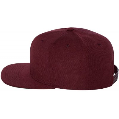 Baseball Caps 6-Panel Structured Flat Visor Classic Snapback (6089) - Maroon - CJ11NANFE15 $11.63