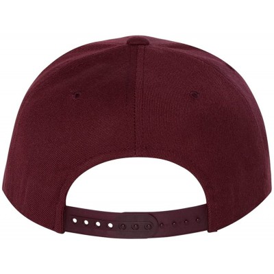 Baseball Caps 6-Panel Structured Flat Visor Classic Snapback (6089) - Maroon - CJ11NANFE15 $11.63