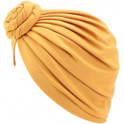 Skullies & Beanies Women Turban Knotted Cotton Headwrap Beanie Pre-Tied Bonnet Women Hair Accessories Chemo Cap Hair Loss Hat...