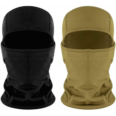 Balaclavas Balaclava Face Mask Adjustable Windproof UV Protection Hood - Black-brown - CT18KO5M0YM $14.59