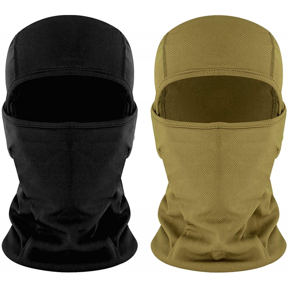 Balaclavas Balaclava Face Mask Adjustable Windproof UV Protection Hood - Black-brown - CT18KO5M0YM $14.59