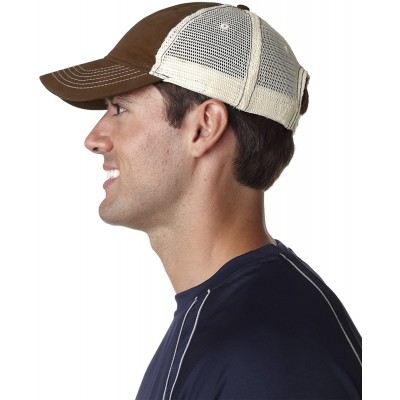 Baseball Caps Brushed Trucker Cap - Brown/ Stone - C712FL4Z0PB $9.61