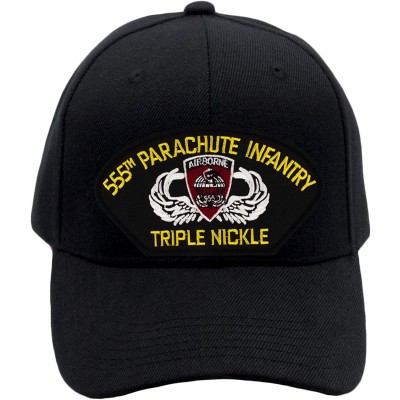 Baseball Caps 555th Parachute Infantry - Triple Nickle Hat/Ballcap Adjustable One Size Fits Most - Black - CN189YO9I9S $19.64
