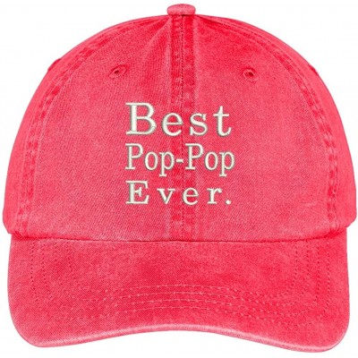 Baseball Caps Best Pop Pop Ever Embroidered Soft Fit Washed Cotton Baseball Cap - Red - CH12JO1J5YJ $15.22