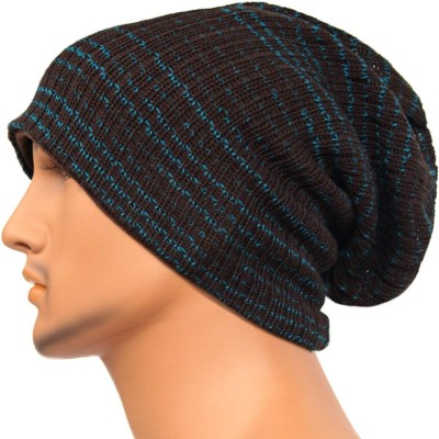 Skullies & Beanies Unisex Beanie Hat Slouchy Knit Cap Skullcap Stripe Baggy Style 1011 - Coffee - CB128MZ24UP $8.70