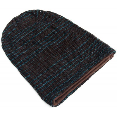 Skullies & Beanies Unisex Beanie Hat Slouchy Knit Cap Skullcap Stripe Baggy Style 1011 - Coffee - CB128MZ24UP $8.70