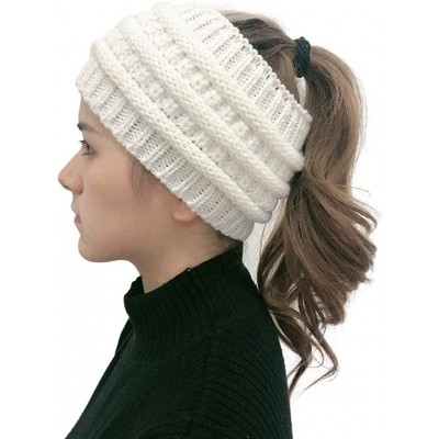 Skullies & Beanies Women Cable Knit Ear Muffs- Thick Crochet Ear Warmer Wide Headwrap Headband for Winter Teens Girls - White...