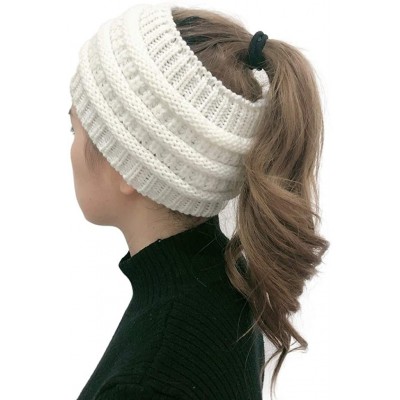 Skullies & Beanies Women Cable Knit Ear Muffs- Thick Crochet Ear Warmer Wide Headwrap Headband for Winter Teens Girls - White...