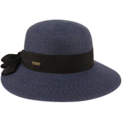 Sun Hats Women's Paper Braid Hat with Dimensional Brim - Indigo Blue - CV18E45OCNH $14.96