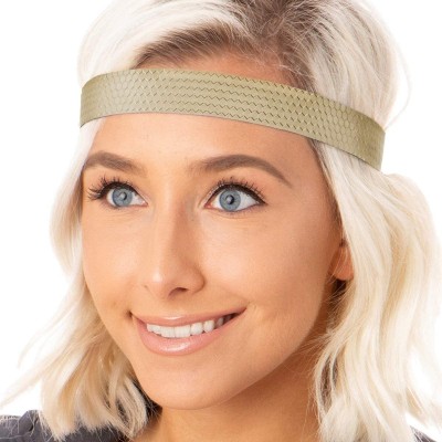 Headbands Women's Adjustable Non Slip Geo Sport Headband Multi Gift Pack - Black/Brown/Gunmetal/Gold Wide Geo 4pk - CD19770DN...