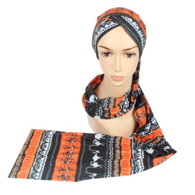Headbands Easy Wearing African Head Wrap-Long Scarf Turban Shawl Hair Bohemian Headwrap - Colour25 - CM18U8GDISY $15.76