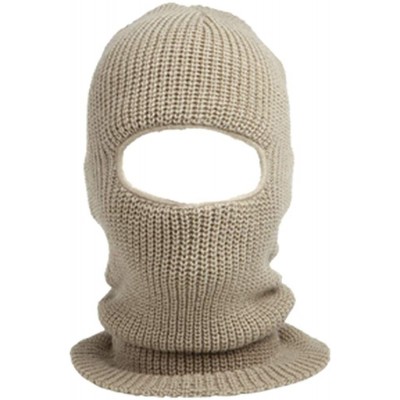 Balaclavas Unisex Thick Knit One Hole Ninja Balaclava Snowboarding Face Mask - Taupe - C211QNLNN65 $14.23
